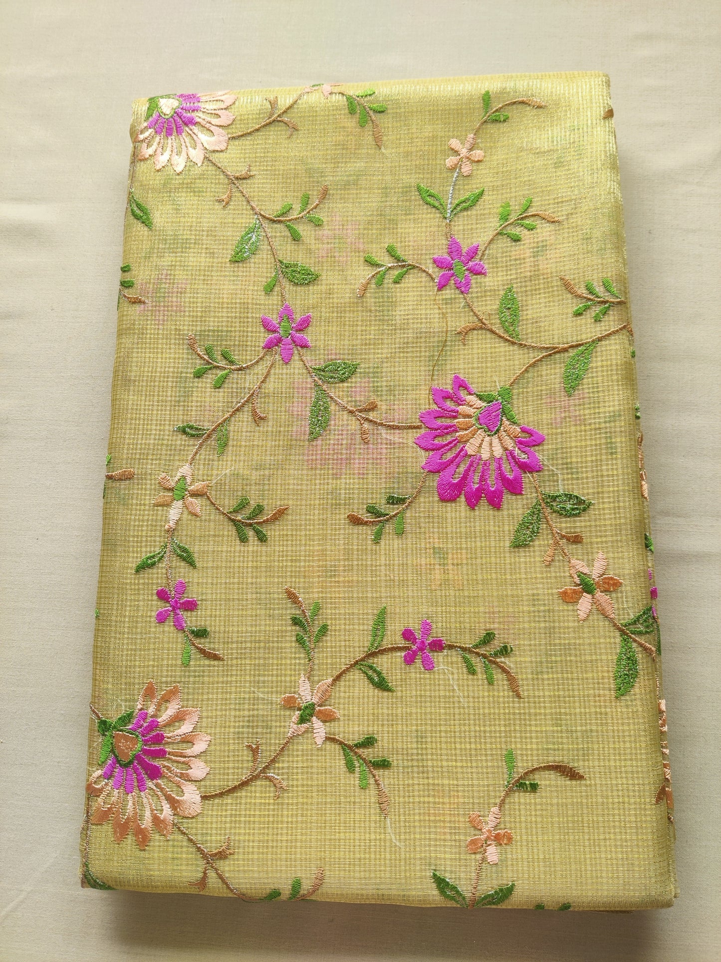 Golden Bloom Organza Saree