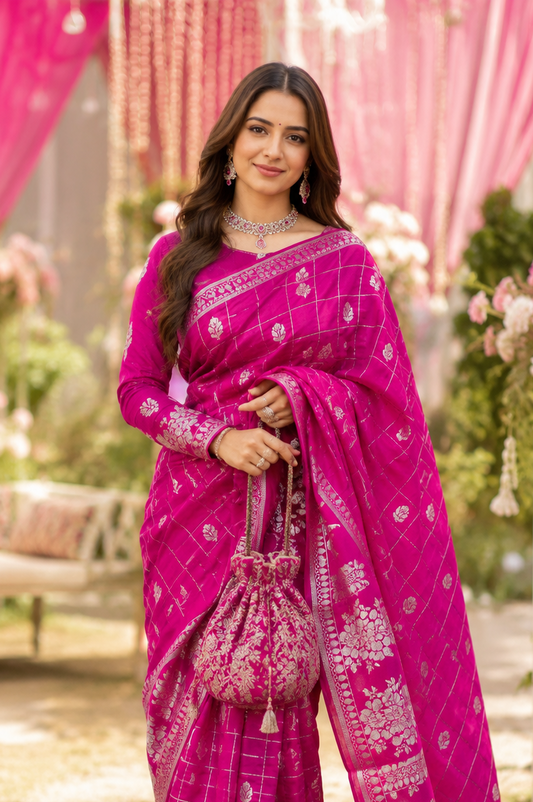 Nandini Banarasi Check Saree