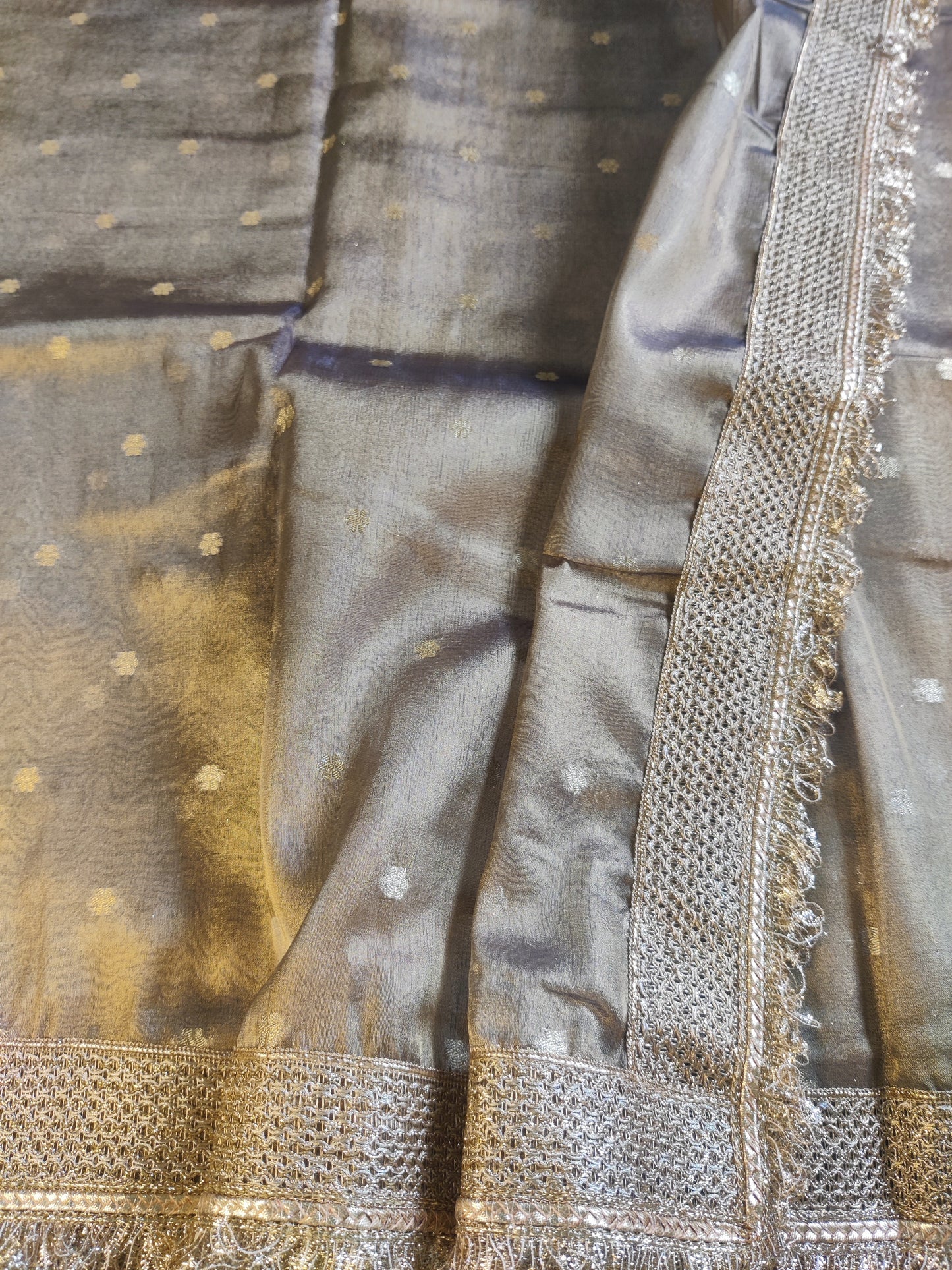 Myra Banarasi Tissue Saree with Lace