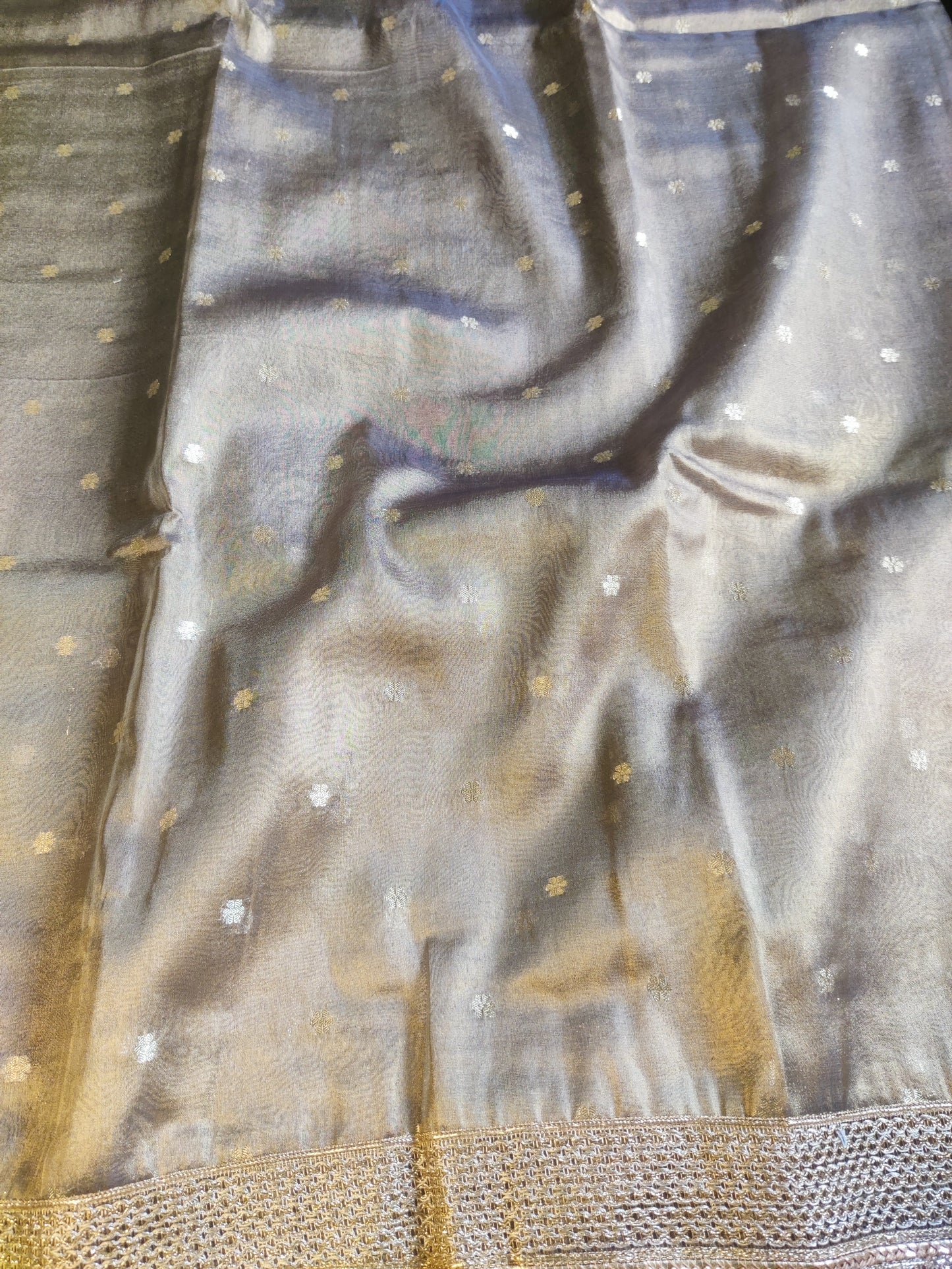Myra Banarasi Tissue Saree with Lace