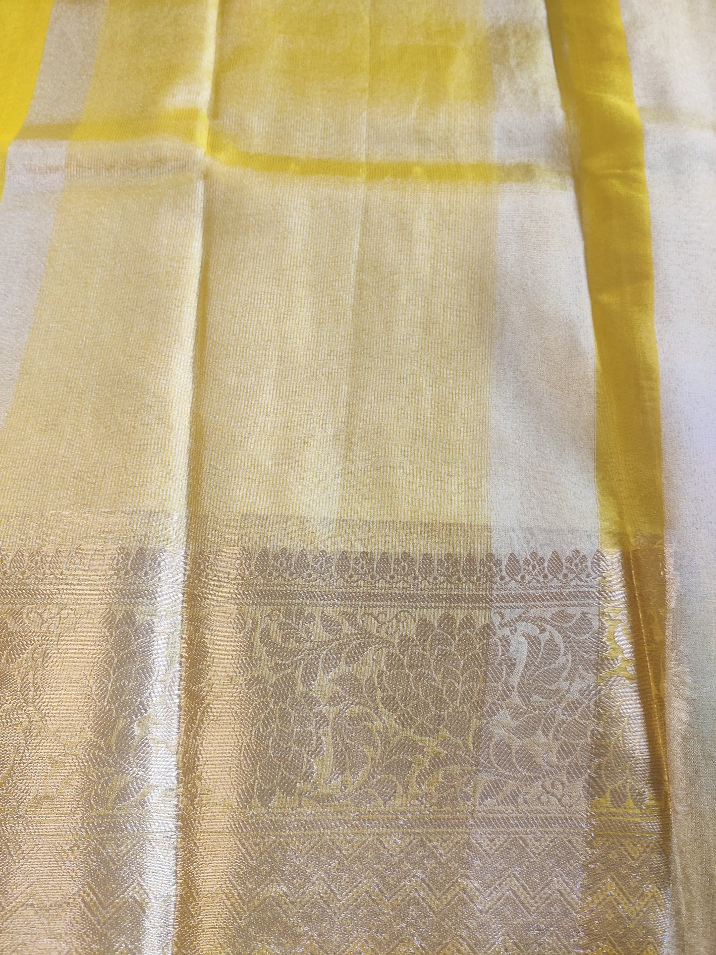 Olive Gold Tissue Saree