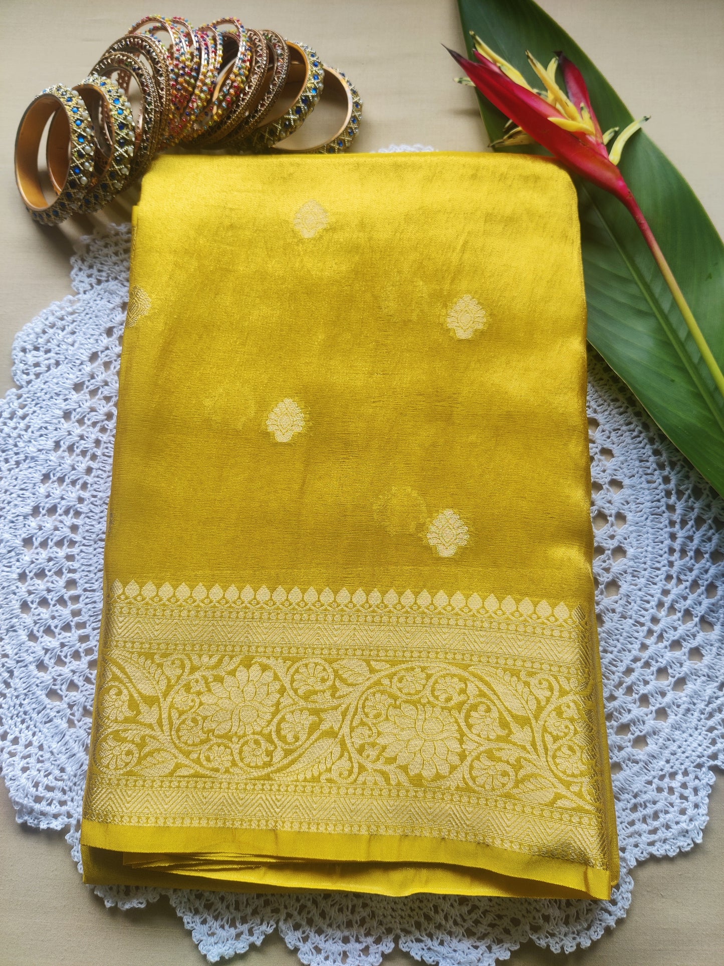 Kavya Banarasi Tissue Saree Dual Tone