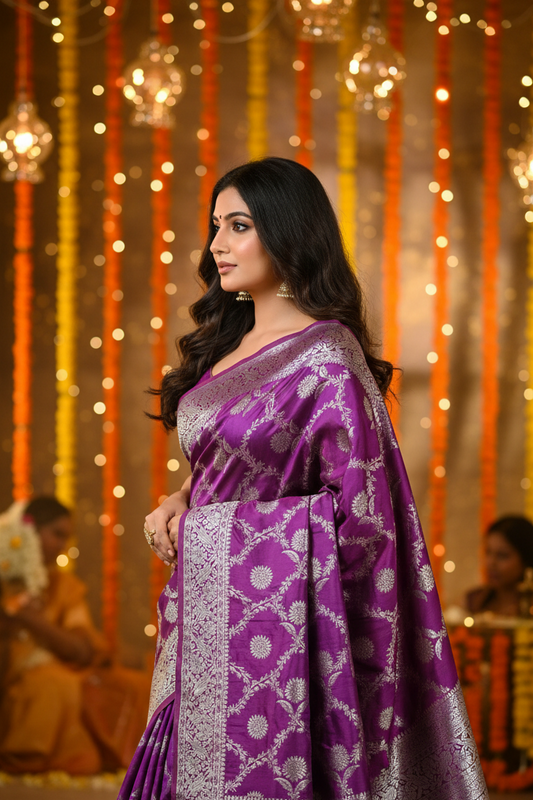 Floral Jaal Banarasi Saree