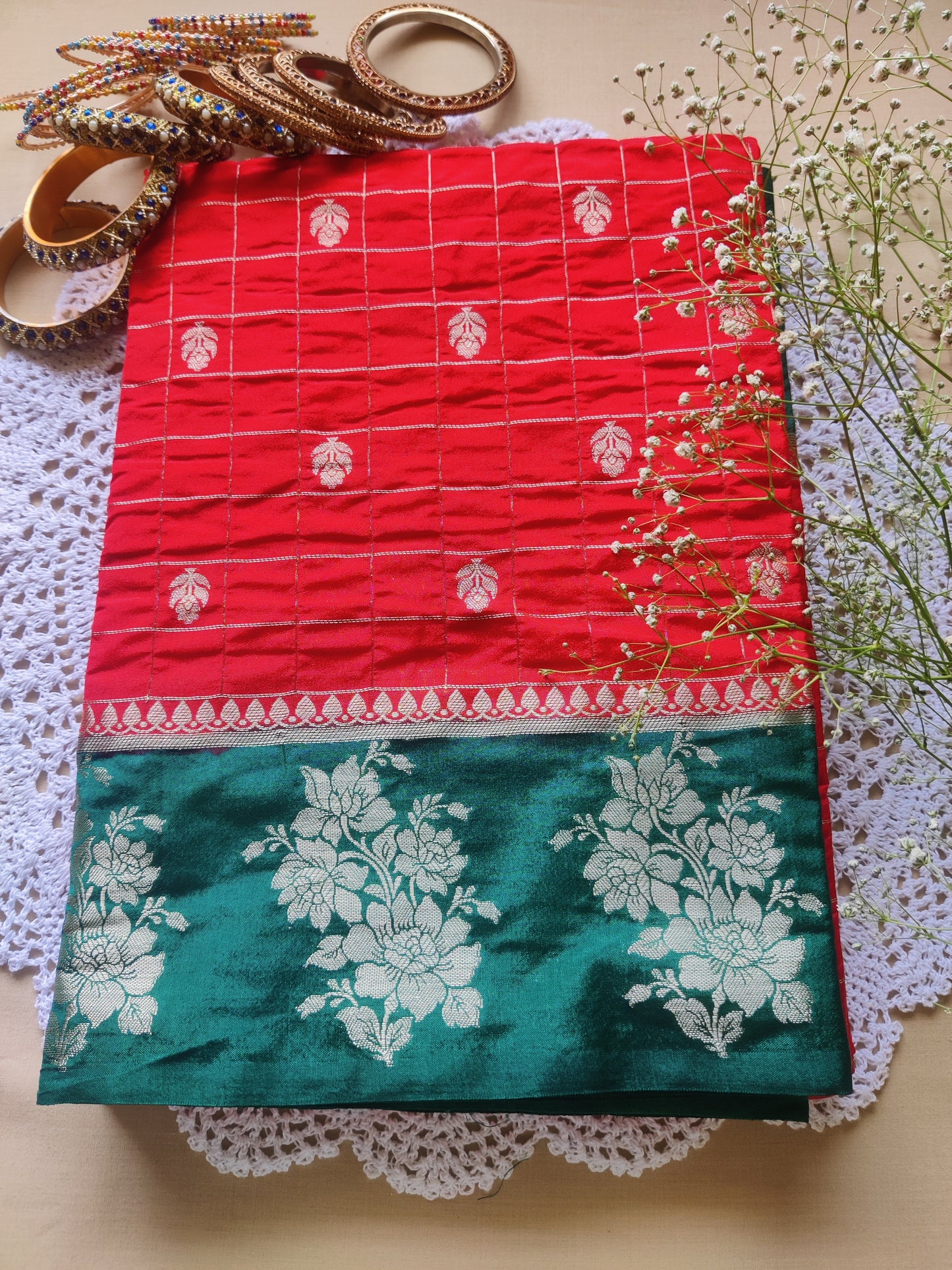 Nandini Banarasi Check Saree