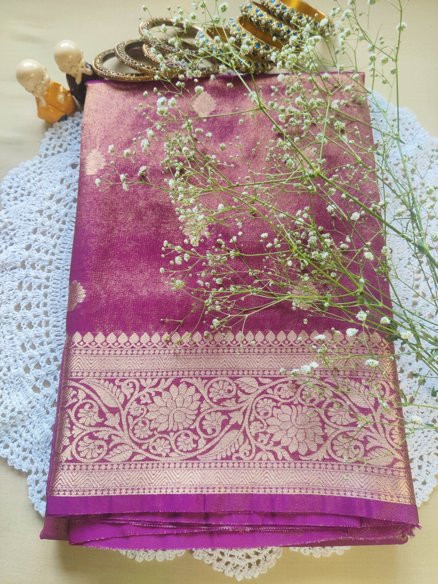 Kavya Banarasi Tissue Saree Dual Tone