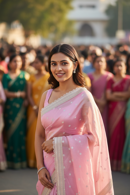 Aarohi Banarasi Tissue Saree with Lace