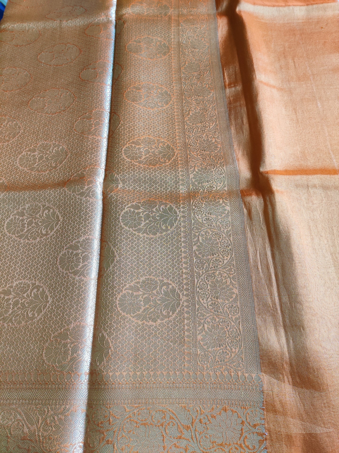 Kavya Banarasi Tissue Saree Dual Tone