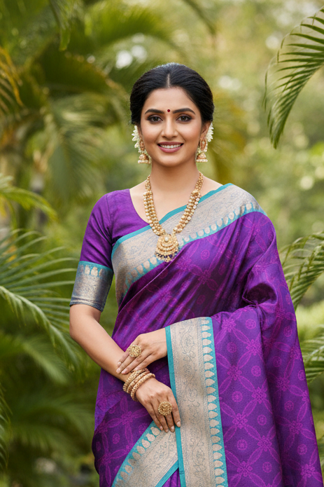 Purple Tanchui Saree